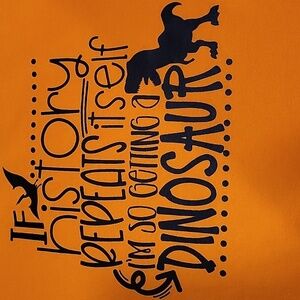 Gildan Orange Short Sleeve Tee with Custom Made Graphic Design Youth Large